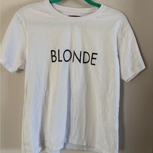 Brunette The Label White “BLONDE” Tee